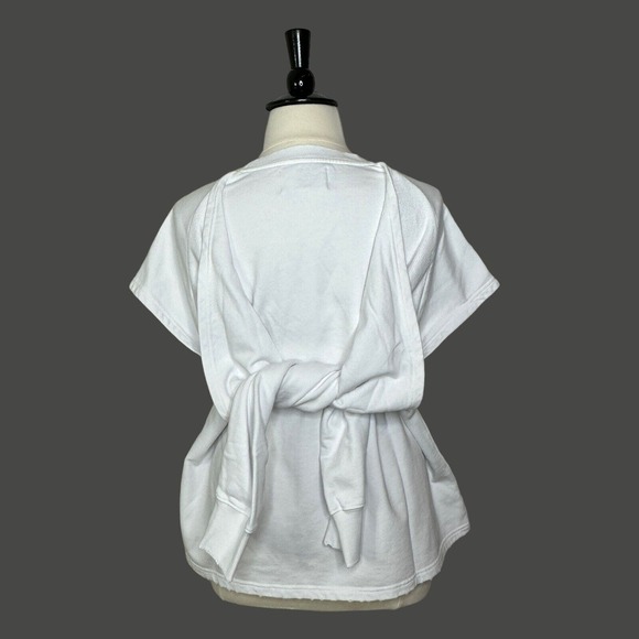 Sandrine Rose Convertible L/S S/S Distressed Sweatshirt White Women Medium NWT - Picture 11 of 14